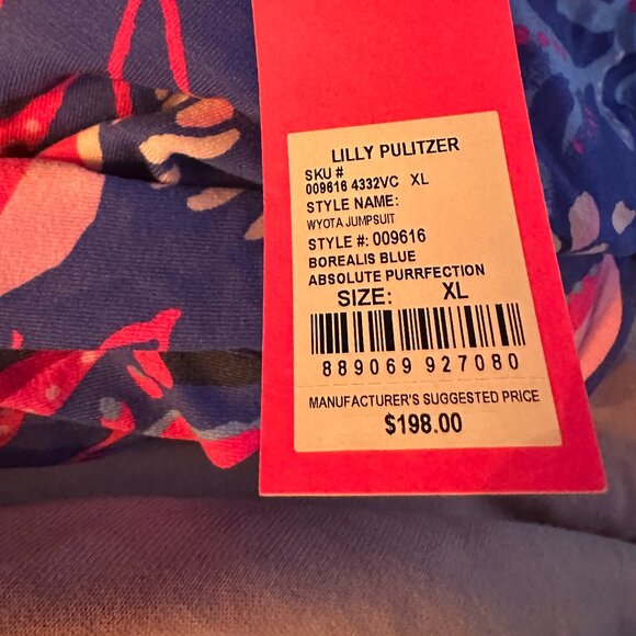 NWT Lilly Pulitzer Wyota Jumpsuit Borealis Blue XL - Picture 7 of 8